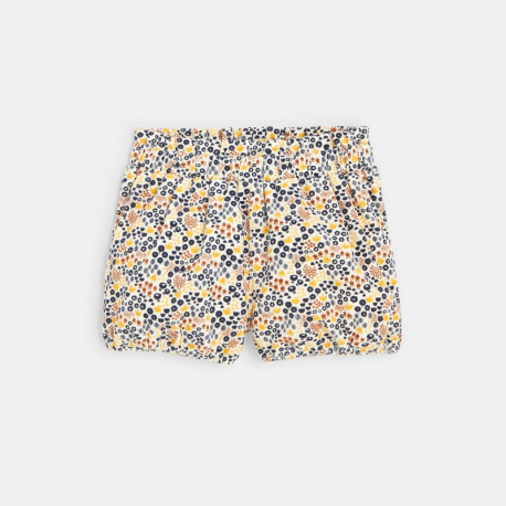Obaibi Short velours imprime blanc bebe fille