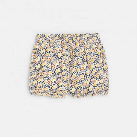 Obaibi Short velours imprime blanc bebe fille