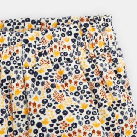 Obaibi Short velours imprime blanc bebe fille