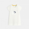 Obaibi Robe pull irisee a patch ours polaire beige bebe fille