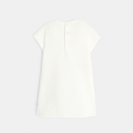 Obaibi Robe pull irisee a patch ours polaire beige bebe fille