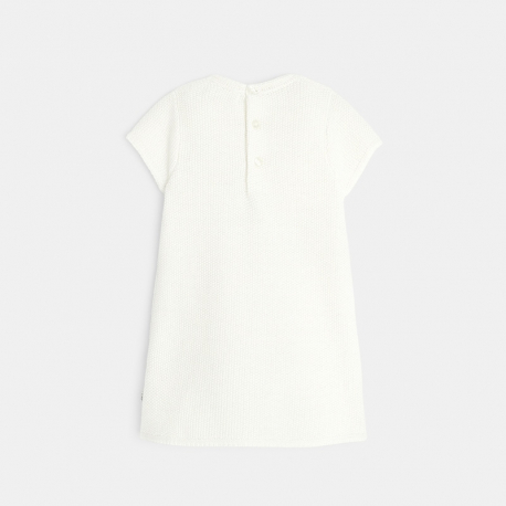 Obaibi Robe pull irisee a patch ours polaire beige bebe fille