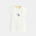 Obaibi Robe pull irisee a patch ours polaire beige bebe fille