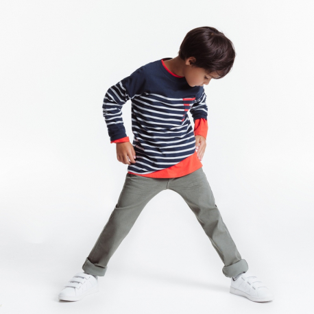 Okaidi Pantalon slim bi-stretch vert garcon