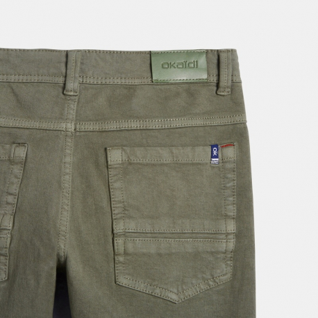Okaidi Pantalon slim bi-stretch vert garcon