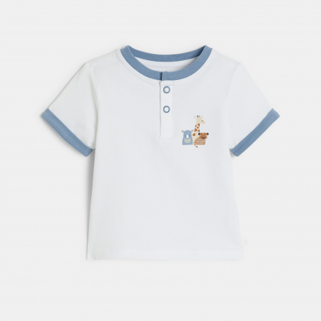 Obaibi Σύνολο με βαμβακερό t-shirt και σορτς σφηκοφωλιά μπλε για μωρά αγοράκια