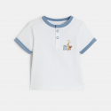 Obaibi Σύνολο με βαμβακερό t-shirt και σορτς σφηκοφωλιά μπλε για μωρά αγοράκια