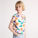 Okaidi T-shirt manches courtes fleuri multicolore Fille