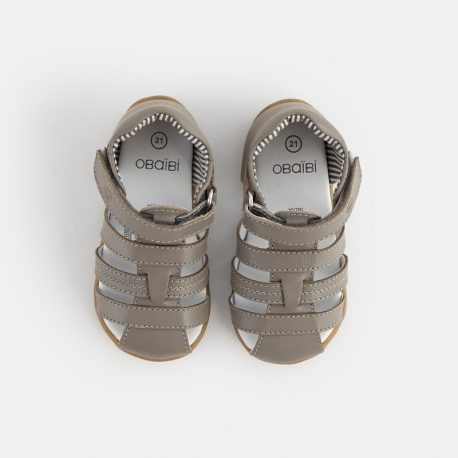 Obaibi Sandales cuir multibrides