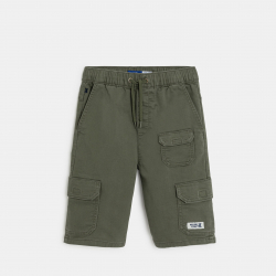 Okaidi Bermuda cargo en toile bleu marine Garcon