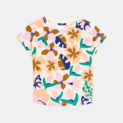 Okaidi T-shirt manches courtes fleuri multicolore Fille