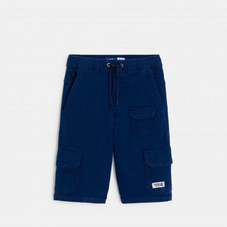 Okaidi Bermuda cargo en toile bleu marine Garcon
