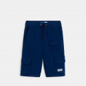 Okaidi Bermuda cargo en toile bleu marine Garcon
