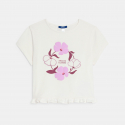 Okaidi T-shirt manches courtes a fleurs mauve Fille