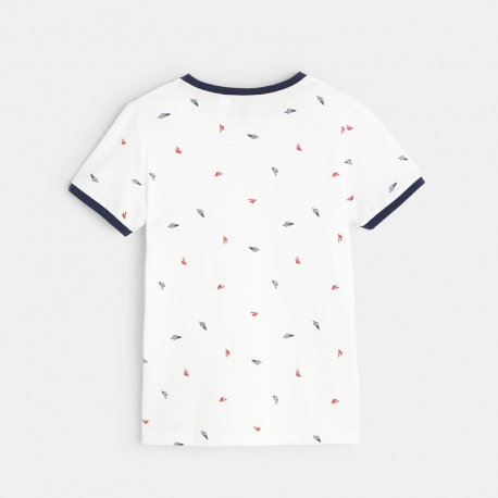 Okaidi T-shirt en pique de coton &quot;Avion en papier&quot;