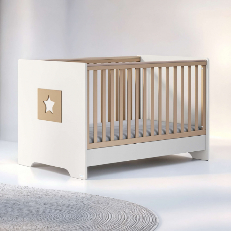 Βρεφικό Κρεβάτι Casababy Stars Ecru/Cappuccino