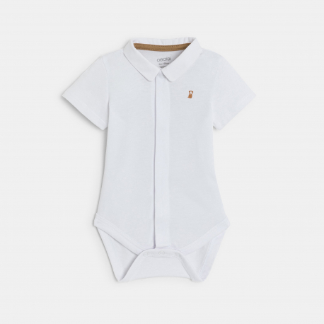 Obaibi Salopette courte rayee et body beige naissance garcon