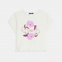 Okaidi T-shirt manches courtes a fleurs mauve Fille
