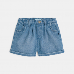 Obaibi Short denim bleu fonce bebe fille
