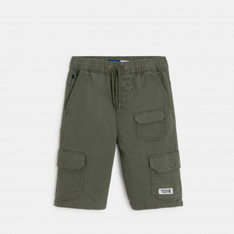 Okaidi Bermuda cargo en toile bleu marine Garcon