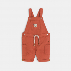 Obaibi Salopette courte orange bebe garcon