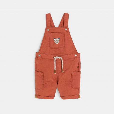 Obaibi Salopette courte orange bebe garcon