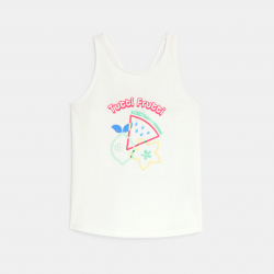Okaidi Debardeur motifs imprimes et sequins rose pastel Fille