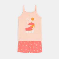Okaidi Pyjama-short en jersey 2 pieces abricot Fille