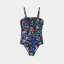Okaidi Maillot de bain imprime 1 piece noir Fille