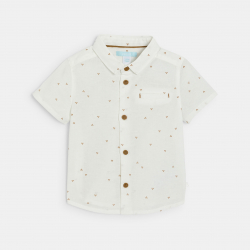 Obaibi Chemise manches courtes imprimee blanc bebe garcon