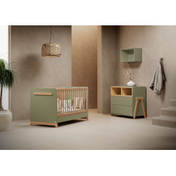 Βρεφικό Κρεβάτι Casababy Palmer Olive μετατρεπόμενο σε προεφηβικό