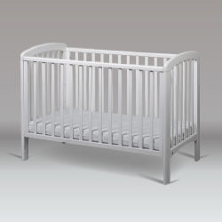Κούνια Troll Nursery Basic Lux White με κάγκελο που κατεβαίνει χωρίς ροδάκια