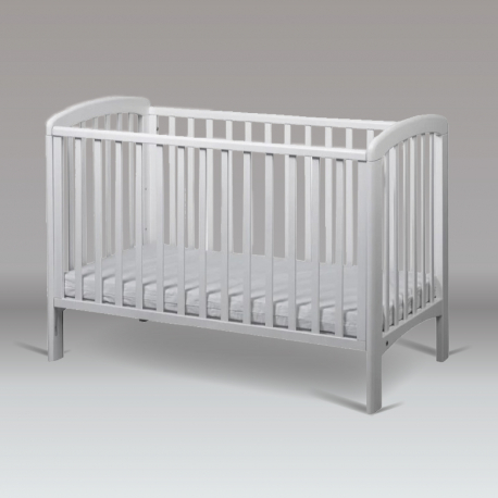 Κούνια Troll Nursery Basic Lux White με κάγκελο που κατεβαίνει χωρίς ροδάκια