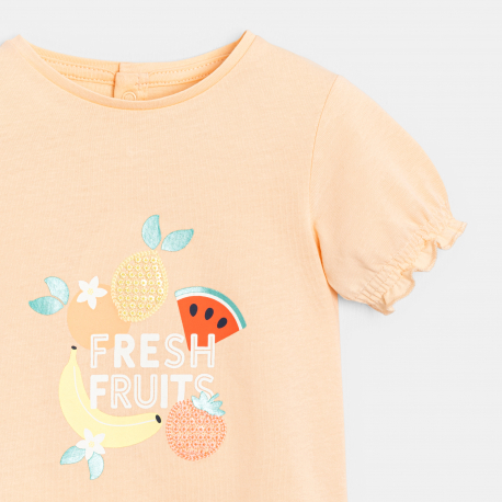 Obaibi Μπλούζα με μοτίφ φρούτα, πορτοκαλί για μωρά κοριτσάκια