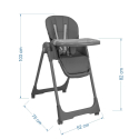 Καρέκλα φαγητού Bebe Stars Milk Grey
