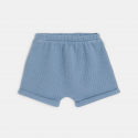 Obaidi Ensemble t-shirt coton et short nid d"abeille bleu bebe garcon