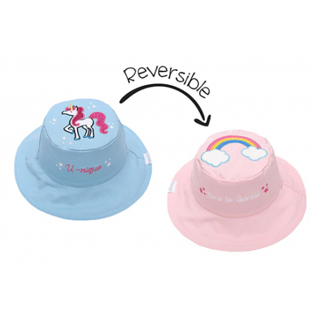 Καπέλο διπλής όψης βαμβακερό FlapJackKids Rainbow/Unicorn 6-24 μηνών