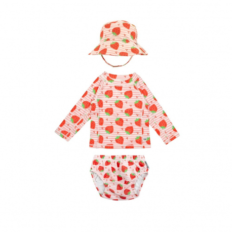 Σετ μπλούζα, πάνα-μαγιό και καπέλο Zoocchini™ Strawberry 12-24 μηνών