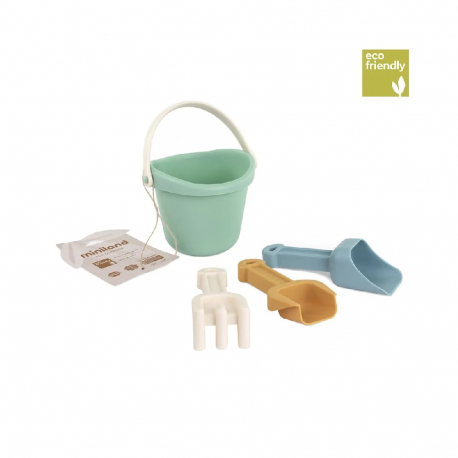 Σετ παιχνίδια παραλίας Miniland Eco Cool με κουβαδάκι 13 cm