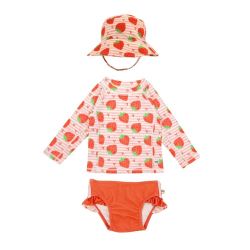 Σετ μπλούζα, μαγιό και καπέλο Zoocchini™ Strawberry 3 ετών