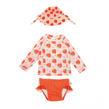 Σετ μπλούζα, μαγιό και καπέλο Zoocchini™ Strawberry 3 ετών
