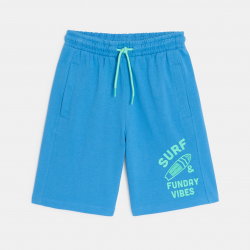 Okaidi Bermuda sportswear en jersey bleu Garcon