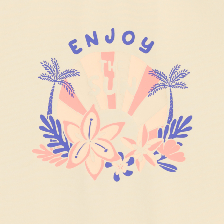 Okaidi Μπλούζα μαγιό με αντηλιακή προστασία μπεζ για κορίτσια