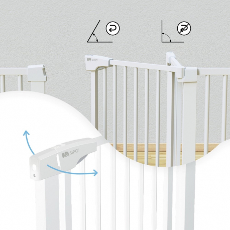 SIPO πόρτα ασφαλείας 75-103cm και 2 προεκτάσεις 7cm + 14cm Λευκό