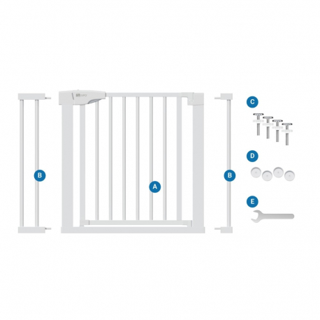 SIPO πόρτα ασφαλείας 75-103cm και 2 προεκτάσεις 7cm + 14cm Λευκό