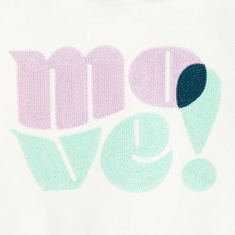 Okaidi Φούτερ με μήνυμα λευκό για κορίτσια