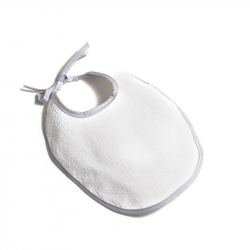 Σαλιάρα αδιάβροχη Nona Bebe μεγάλη Λευκό/Γκρι ρέλι