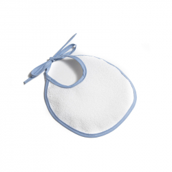 Σαλιάρα αδιάβροχη Nona Bebe μικρή Λευκό/Σιέλ ρέλι