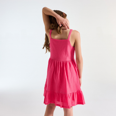 Okaidi Φόρεμα με τιράντες και πλεκτή λεπτομέρεια και βολάν για κορίτσια