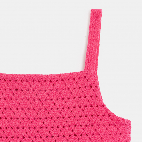 Okaidi Φόρεμα με τιράντες και πλεκτή λεπτομέρεια και βολάν για κορίτσια